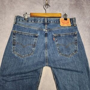 Levis 505 Regular Fit Mens Jeans 34x32 Medium Wash Straight Leg Denim